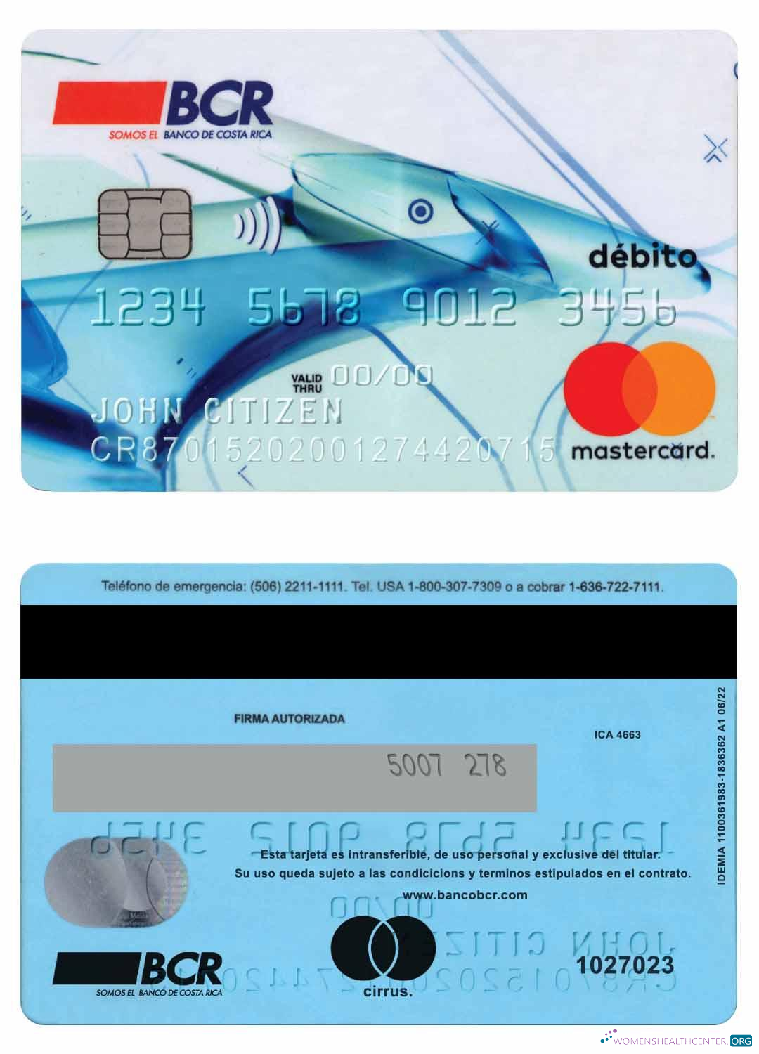 Download Costa Rica The Bank of Costa Rica mastercard debit version 2 Photoshop template